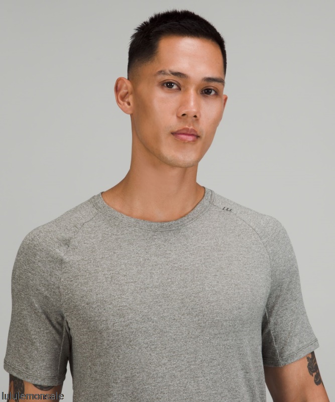 Lululemon Deutschland DELULU805 | Lululemon Deutschland Drysense Training Kurzarmshirt Grau Meliert Salbei